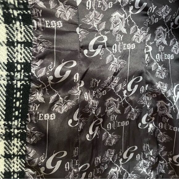 Vintage Black and White Plaid Cropped Trench Coat - Picture 6 of 8